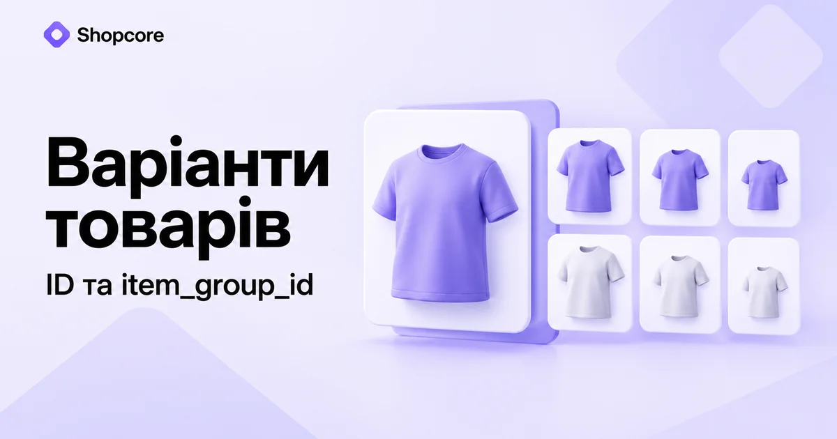 Варіанти товарів у Merchant Center: id, item_group_id, колір і розмір