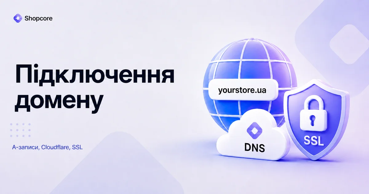 Як підключити власний домен до Shopcore