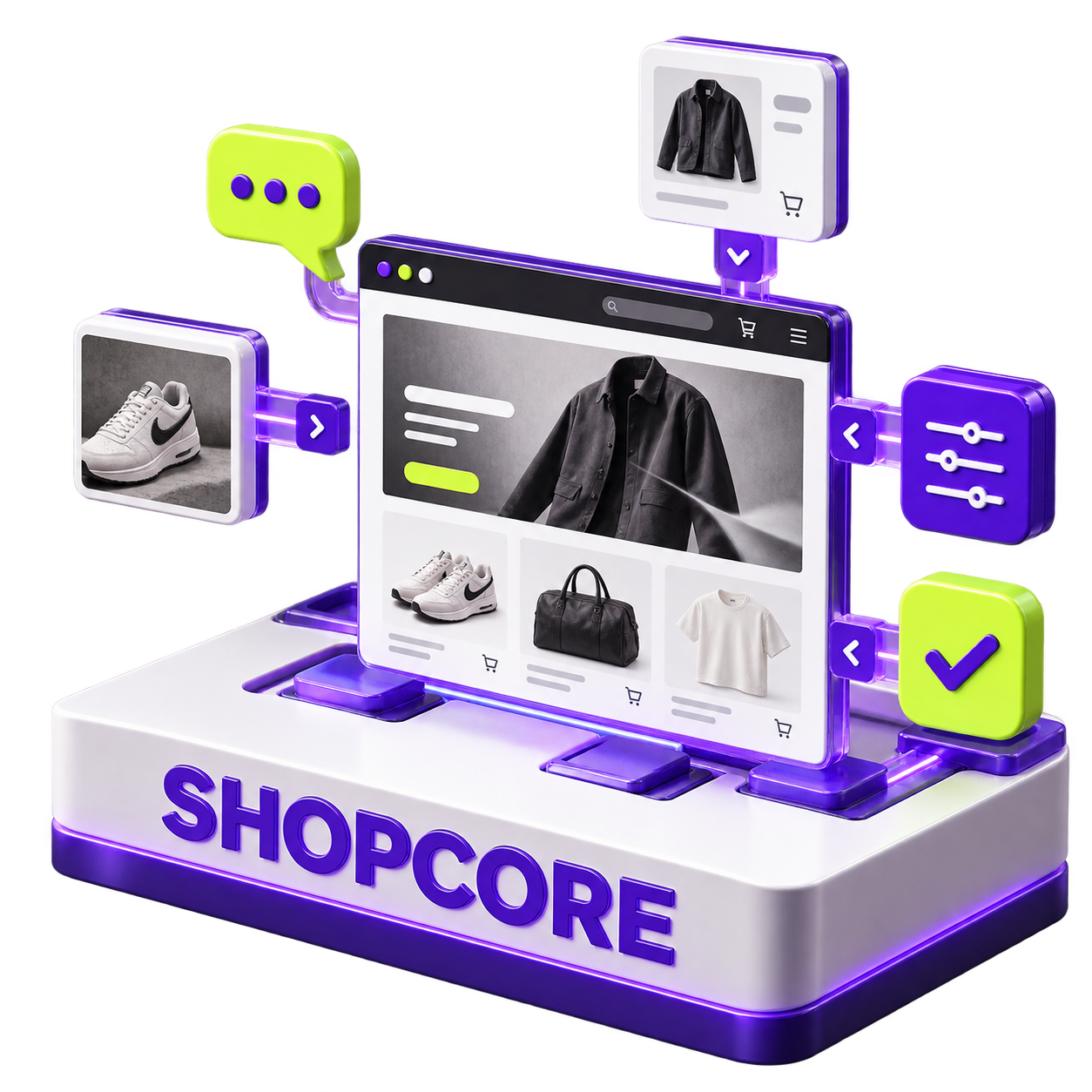 AI збирає готовий інтернет-магазин з модулів на платформі SHOPCORE